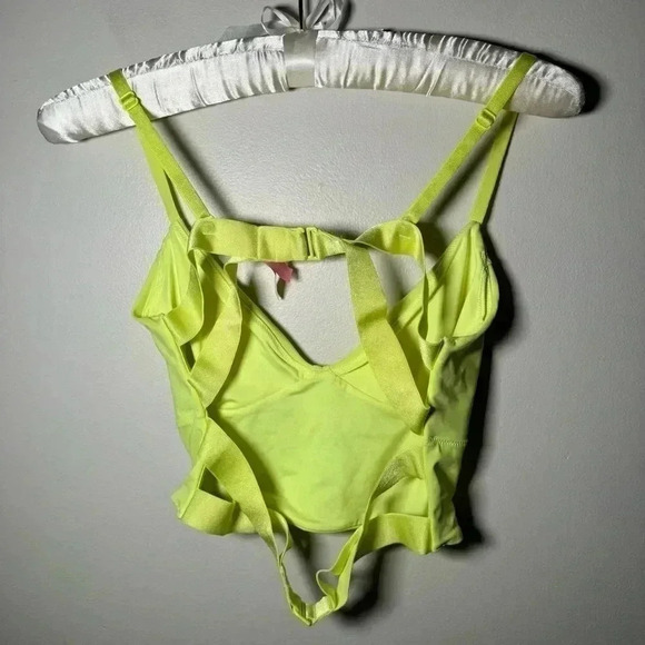 Victoria  secret 5/$25 🎀neon swim top deep plunge M - Picture 4 of 4